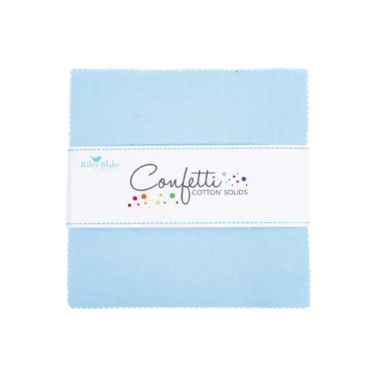 Confetti Cotton 5" Square Pack (Charm Pack / 5" Stacker) in Boy Blue byfor Riley Blake (5-120-BOYBLUE-42) {1}
