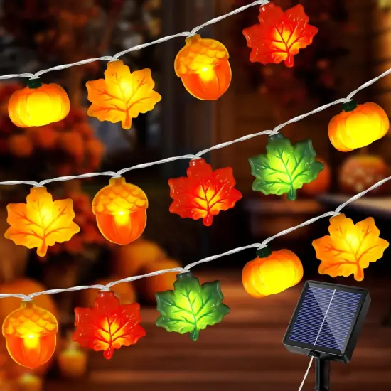 Acorn Pumpkin Maple Leaf String Lights {1}