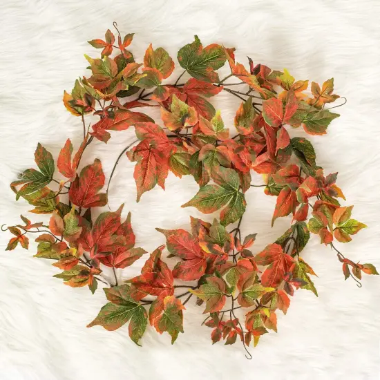 2 Pack Fall Maple Garland Clearance - 6.5ft/Piece Artificial Fall {4}