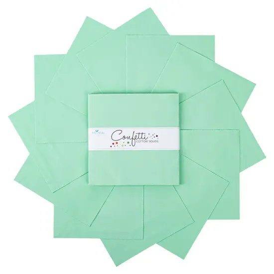 Confetti Cotton 10" Square Pack (Layer Cake / 10" Stacker) in Sweet Mint byfor Riley Blake (10-120-SWEETMINT-42) {3}
