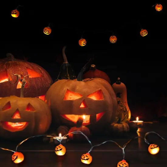 2 Pack Halloween Pumpkin String Lights - 5Ft 10 LED {2}