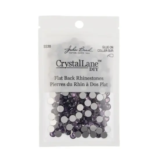 Crystal Lane DIY SS30 Glass Flatback Rhinestones, 288pcs Light Violet {3}