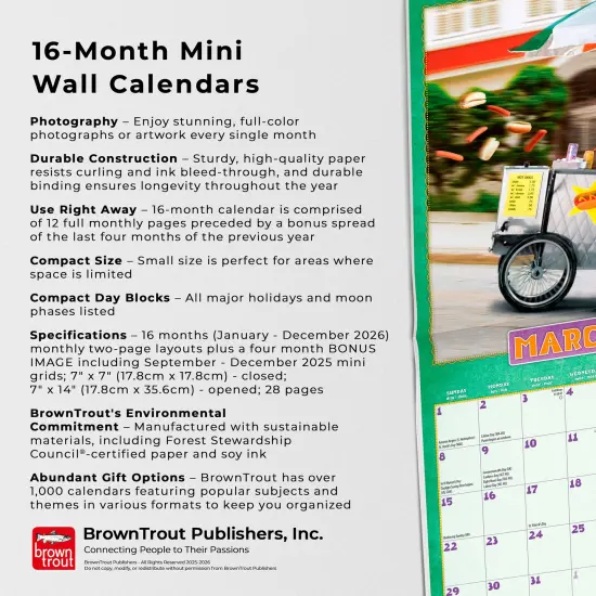 Avanti Dogs Gone Wild OFFICIAL | 2026 7 x 14 Inch (Hanging) Monthly Mini Wall Calendar {6}