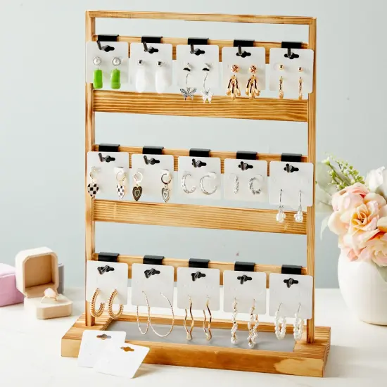 200-Pack White Earring Cards, Hanging Earring Cards for Selling, Display, Packaging, Storage, Durable and Sturdy Paper Material, Jewelry Holders (2x2 in) Bulk Pack {3}