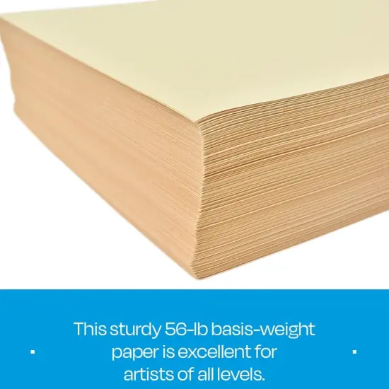 Sax Multipurpose Manila Drawing Paper, 56 lbs, 18 x 24 Inches, Cream, Pack of 500 {5}