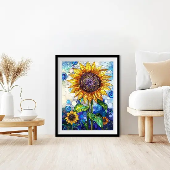 Sunflowers Diamond Painting Kits for Adults, Stained Glass Diamond Art Kits for Adults Beginner, DIY Diamond Dots Paint with Diamonds Art and Crafts for Hobbies, Gifts, Home Decor 12x16 inch {2}