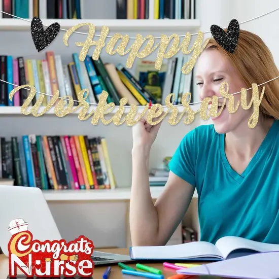 Pre-Strung Happy Work Anniversary Decorations Banner {3}