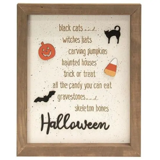 Autumn Halloween Wood Sign with Black Cats Pumpkins Candy Corn and Spooky Witches Theme {2}