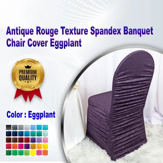 Antique Rouge Texture Spandex Banquet Chair Cover Eggplant {1}