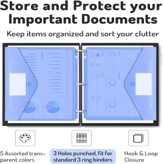 10 Pack Super Heavyweight Plastic Folders with Tight Closure Envelope {2}