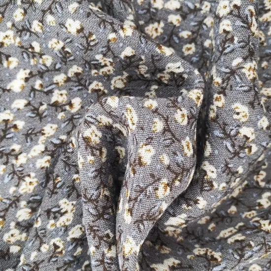 1 Yard Ash Rayon Crepon Fabric Lightweight Woven Textured Pleated Apparel Width 50/52" {1}