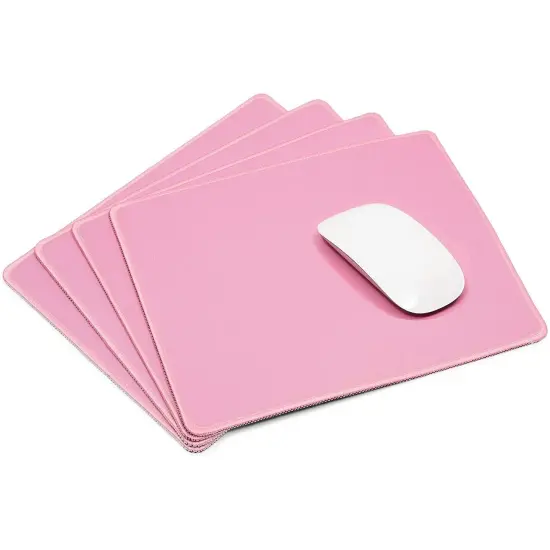 Pink Mouse Pad with Stitched Edges (11 x 8.7 Inches, 4 Pack) {1}