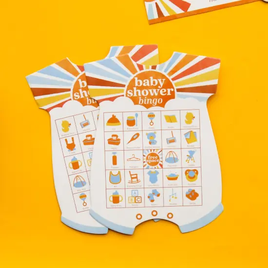 Big Dot of Happiness Here Comes The Son Baby Shower Bingo, Picture Game Cards and Markers, Boy Boho Party Supplies - Set of 18 {7}