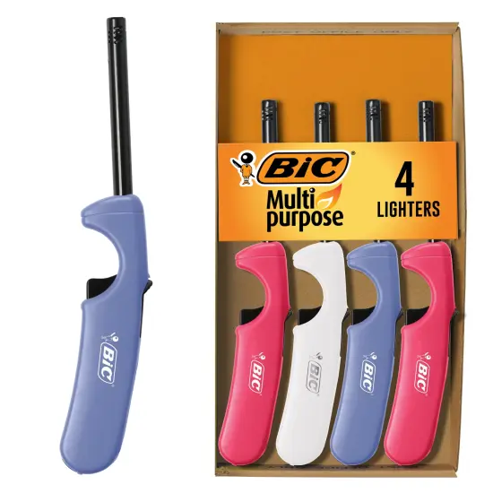 BIC Multi-Purpose Lighters, Ideal for Candle and Fireplace Lighting, Assorted Colors, 4 Pack (Colors May Vary) {2}