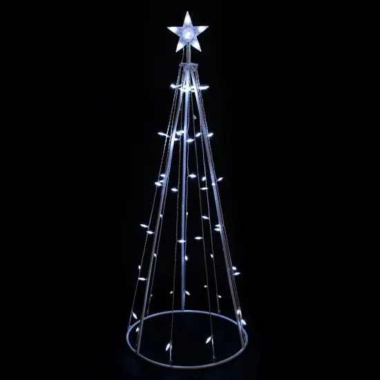 Northlight LED Lighted Cone Tree Outdoor Christmas Decoration - 5' - Pure White {1}