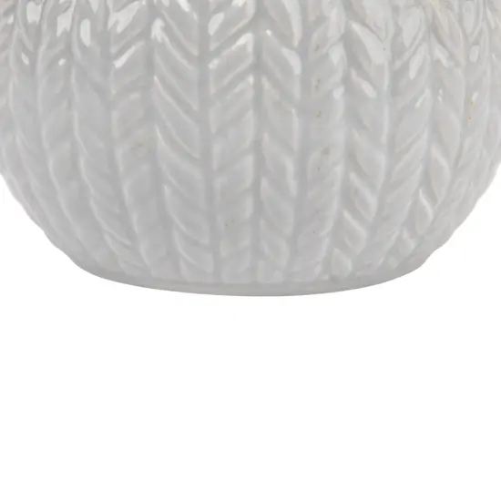 Northlight Ceramic Cable Knit Christmas Candle Holder - 3.75" - Gray {7}