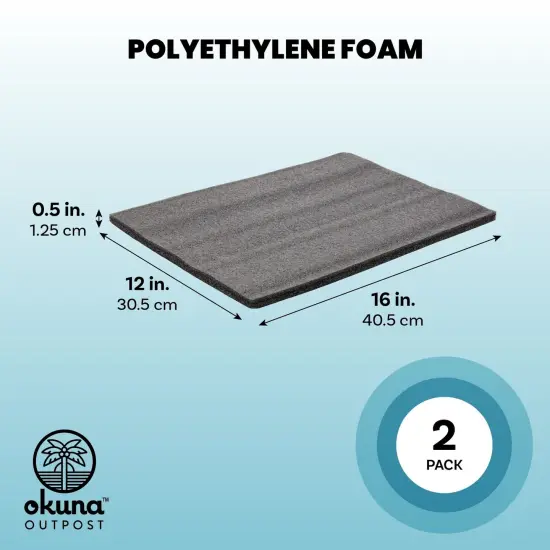 2-Pack Packing Foam Sheets - 16x12x0.5 Customizable Polyethylene Insert Pads for Tool Case Cushioning, Crafts Black {3}