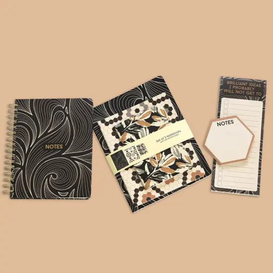 Leaf Tiles Stitched Notebook Set, Softcover Journal, Class Notebooks {5}