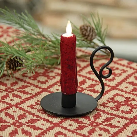 Decorative Ruby Red Silicone Dipped Taper Candle with Timer Battery Operated and Remote {2}