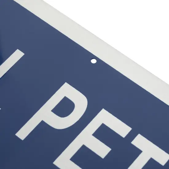 Aluminum All Pets Must Be On A Leash, Please Clean Up After Your Pet Sign (18 x 12 In) Blue {3}