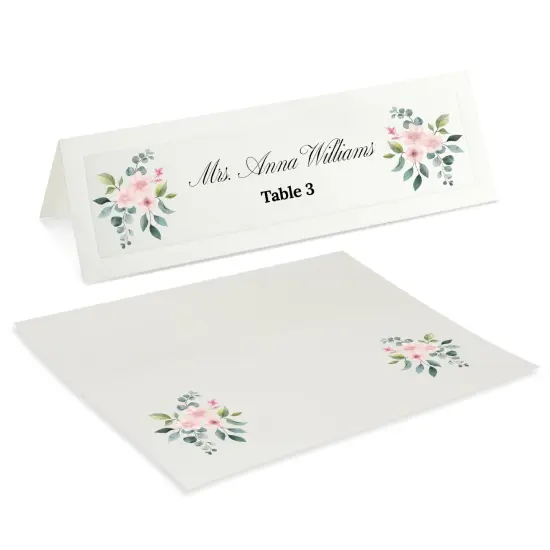Place Cards - 60-Pack Large Tent Cards, Blank Foldover Table Placecards, Seat Assignment for Wedding, Holiday Dinner, Restaurant Reservation, Laser and Inkjet Printer Friendly, 3.5 x 11 Inches White {3}