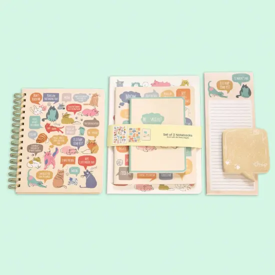 If Cats Could Talk Stitched Notebook Set, Softcover Journal, Class Notebooks {6}