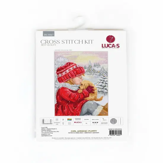 Girl Kissing Puppy BU5027l Counted Cross-Stitch Kit {2}