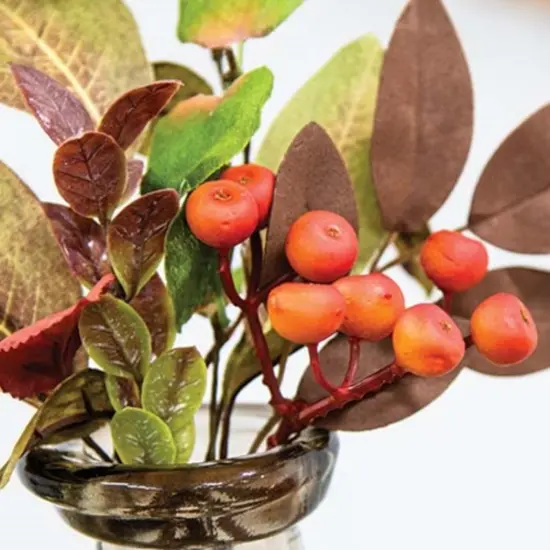 10&rdquo; Fall Decorative Gooseberry Pick with Orange Berries Autumn Foliage and Brown Stem {3}