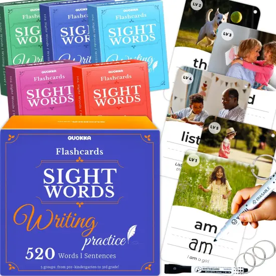 520 Sight Words Realistic Images Flash Cards for Kids | 5 Levels {1}