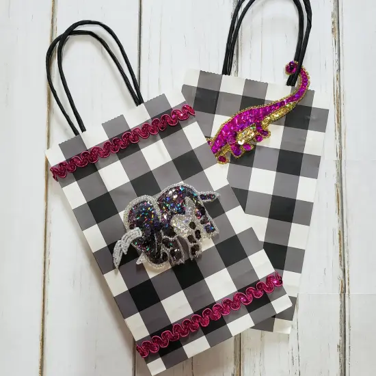 7 1/4"x3 1/4" Sara Triceratop Dinosaur Sequin Applique/Patch {3}