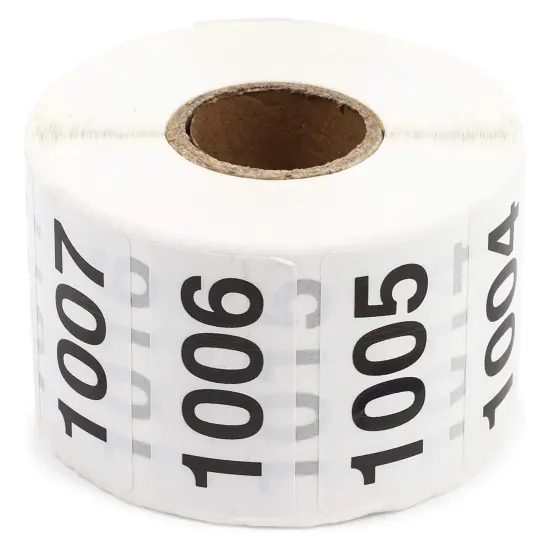 Live Show Number Stickers 1001 to 2000, Inventory Labels (1000 Pack) {6}