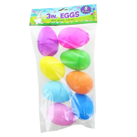 Solid Color 3 Inch Plastic Easter Eggs | Pack of 8 {3}