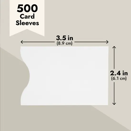 500-Pack Key Card Envelopes Sleeves, White, Blank Hotel, Motel Cover Holders for Business Guests, Bulk Protector Packets for ID, Credit, Gift Cards (3.5x2.3 in) {7}