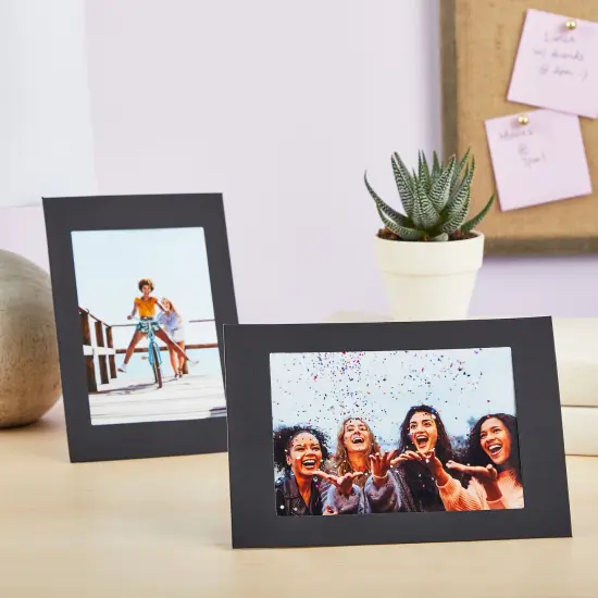 50 Pack Black Paper Picture Frames 4x6, Cardboard Photo Easels for DIY Projects, Crafts {3}