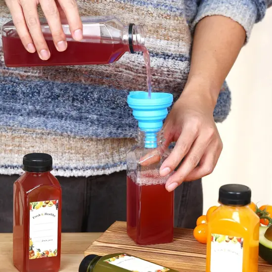 36pcs 12oz Juice Bottles, Plastic Bottles with Lids {5}