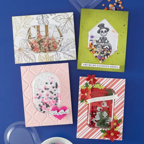 Spellbinders Shaker Dome 6/Pkg-Hexi-Gem {3}