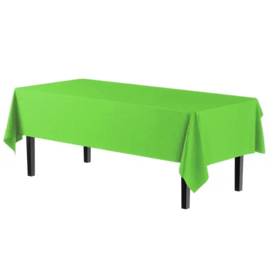 Exquisite 6-Pack Premium Plastic Tablecloth 54in. x 108in. Rectangle Plastic Table Cover Lime {4}
