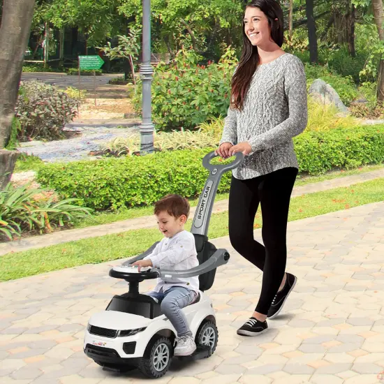 Costway 3 in 1 Ride on Push Car Toddler Stroller Sliding Car w/Music White\Black\Blue\Pink\Red {2}
