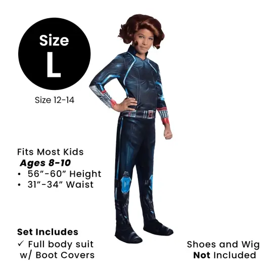 Rubies Avengers Age of Ultron Girl's Black Widow Halloween Costume Size Large 12-14 Blue {5}