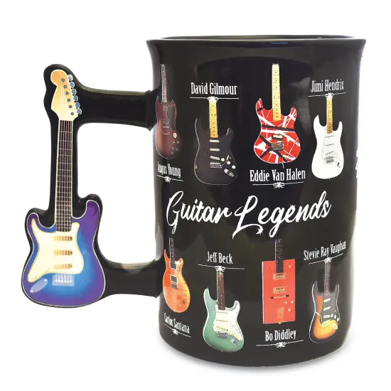 Collections Etc Colorful Guitar Legends Novelty Ceramic Mug {2}