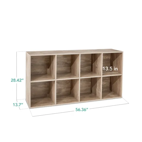 Best Choice Products 8-Cube Bookshelf, 13.5in Display Storage System, Organizer w/ Removable Back Panels Greige {2}
