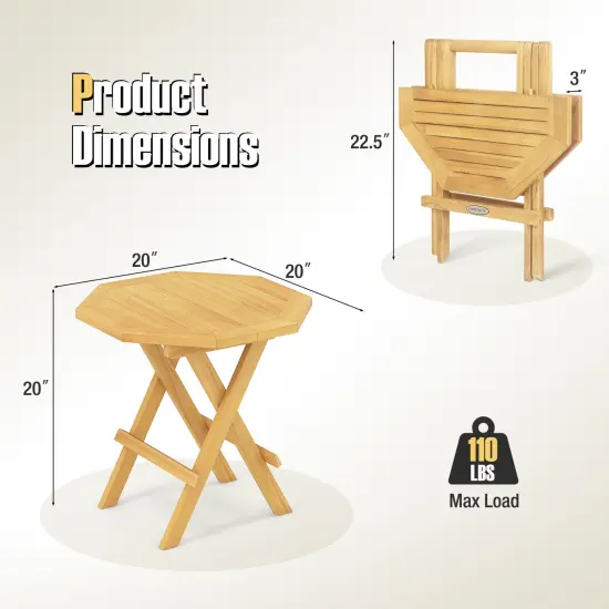 Natural Teak Wood Folding Coffee Table with Slatted Top, X-Shaped Base and Versatile Use {5}