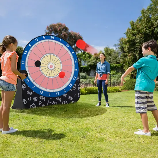 Portable Giant Kick Dartboard Soccer Game Includes Sticky Balls and Carry Bag for Kids and Adults Black {1}