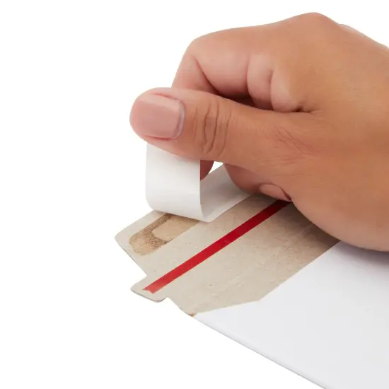 100 Pack 6x6 Rigid Mailers - 450 GSM Thick and Sturdy - Self Sealing Stay Flat Cardboard Envelopes for Mailing CDs, DVDs (White) {6}