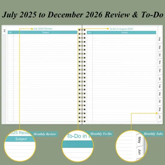 2025-2026 Monthly Planner - 9" x11" - Green {4}