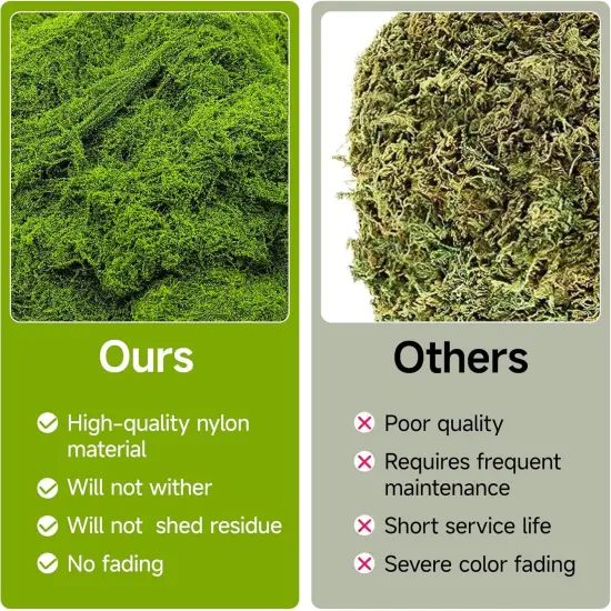 Fake Green Moss for Potted Plants Indoor, 5.3oz Artificial Moss for Crafts, Faux Moss Decor for DIY Decorative, Model Making, Walls, Glass Containers, Home {4}
