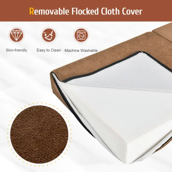 Flocking Sofa Bed Mattress with Sponge Filling and Magic Stick Brown {5}
