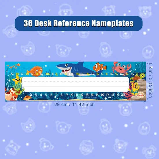 36pcs Desk Name Tags, Self Adhesive Nameplates Number Alphabet for Classroom {2}