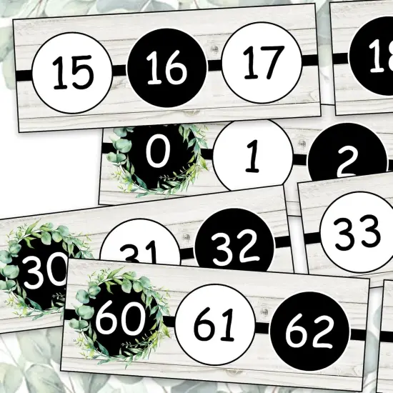 40Pcs Eucalyptus Number Line Bulletin Board 0 to 119 {1}