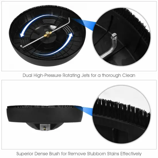 Black 16 Inch Pressure Washer Surface Cleaner Attachment Suitable for Various Surface {5}